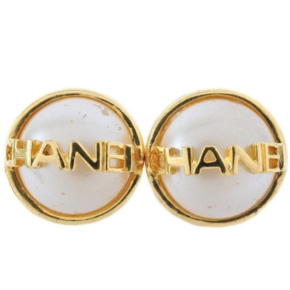 CHANEL Earring Plated Gold/Fake pearl Women